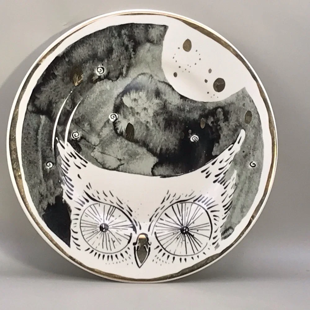 Anthropologie Solstice Sonnet‎ Moonlit Forest Dessert Plate 8